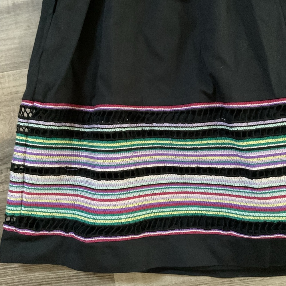 Shoshanna Black Dress With Crochet Stripes Size 6 - Picture 6 of 6
